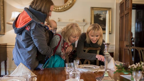 Visitors in the Dining Room at Greenway, Devon